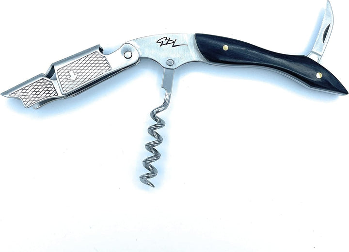 Professionelle Linie SOMMELIER LUXURY Flaschenöffner Bieröffner, Griff aus Holz, starr Aluminium, Öf