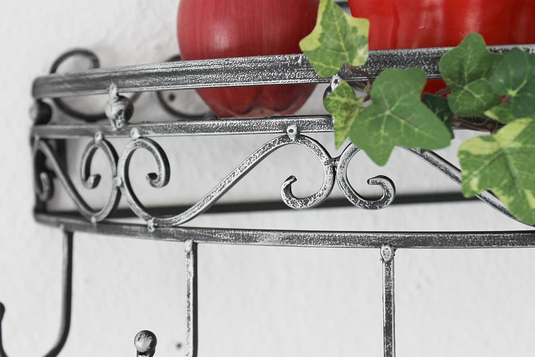 DanDiBo Wandregal 09919 Wandkonsole 50 cm Küchenregal aus Metall Topfhänger Kräuterregal