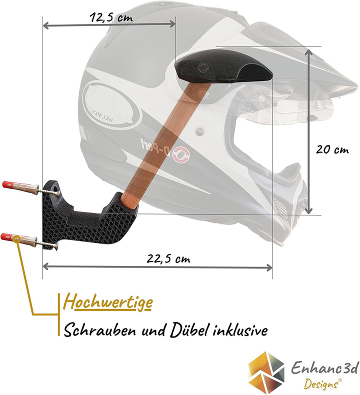 Motorradhelm Halterung Wand – Helmhalter Wand Motorrad - Ablage mit Haken zum Aufhängen von Motorrad