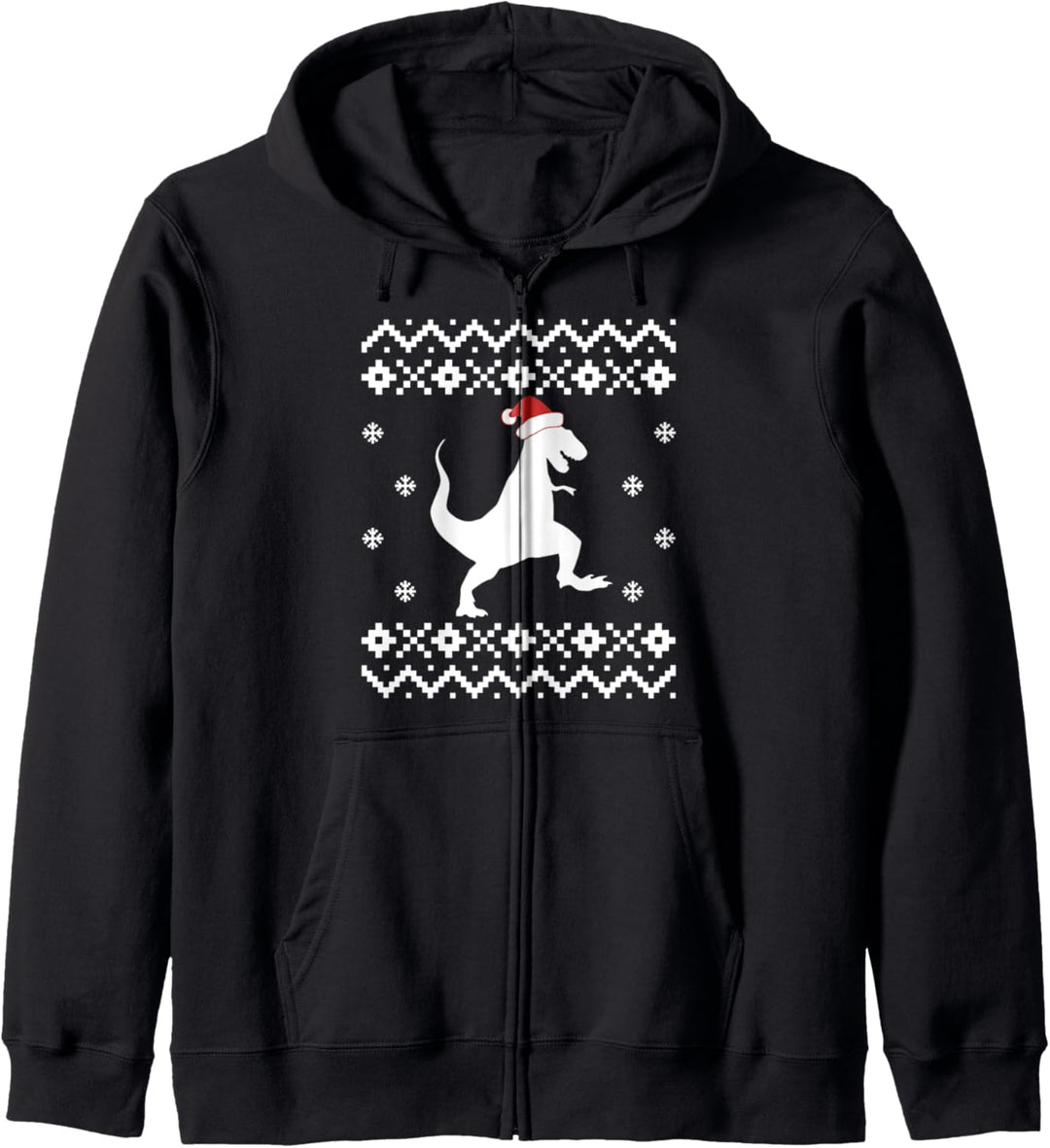 Dinosaur Ugly Christmas Sweater, Funny Trex Santa Kapuzenjacke