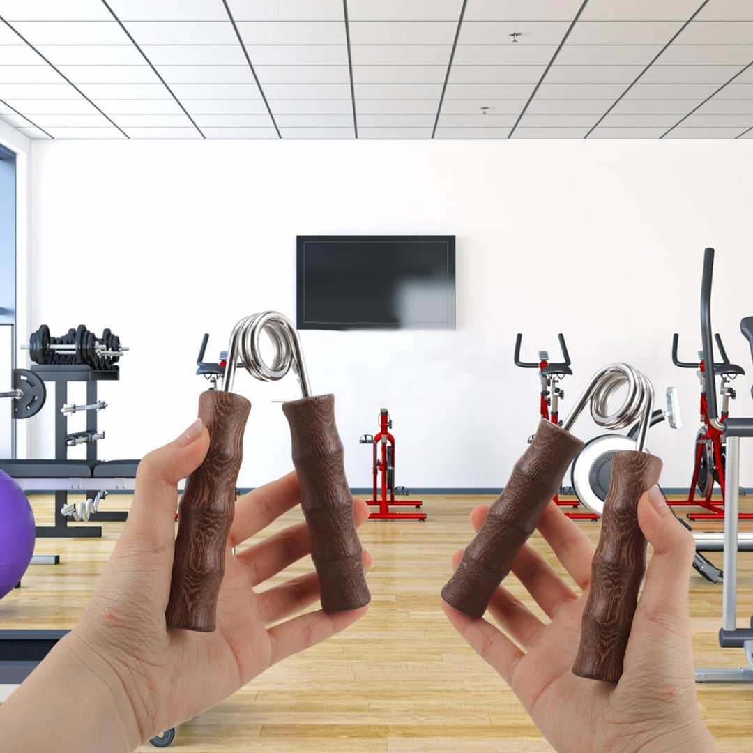 BESTonZON 1Paar Handtrainer Mit Holzgriff Fingertrainer Und Handgelenkstrainer Für Kraftaufbau Und R