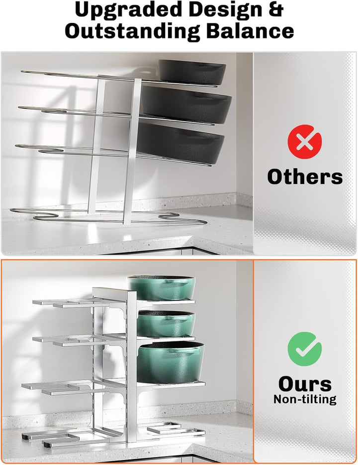 MUDEELA Topf- und Pfannen-Organizer unter dem Schrank, robuster Topf- und Pfannen-Organizer, Küchens