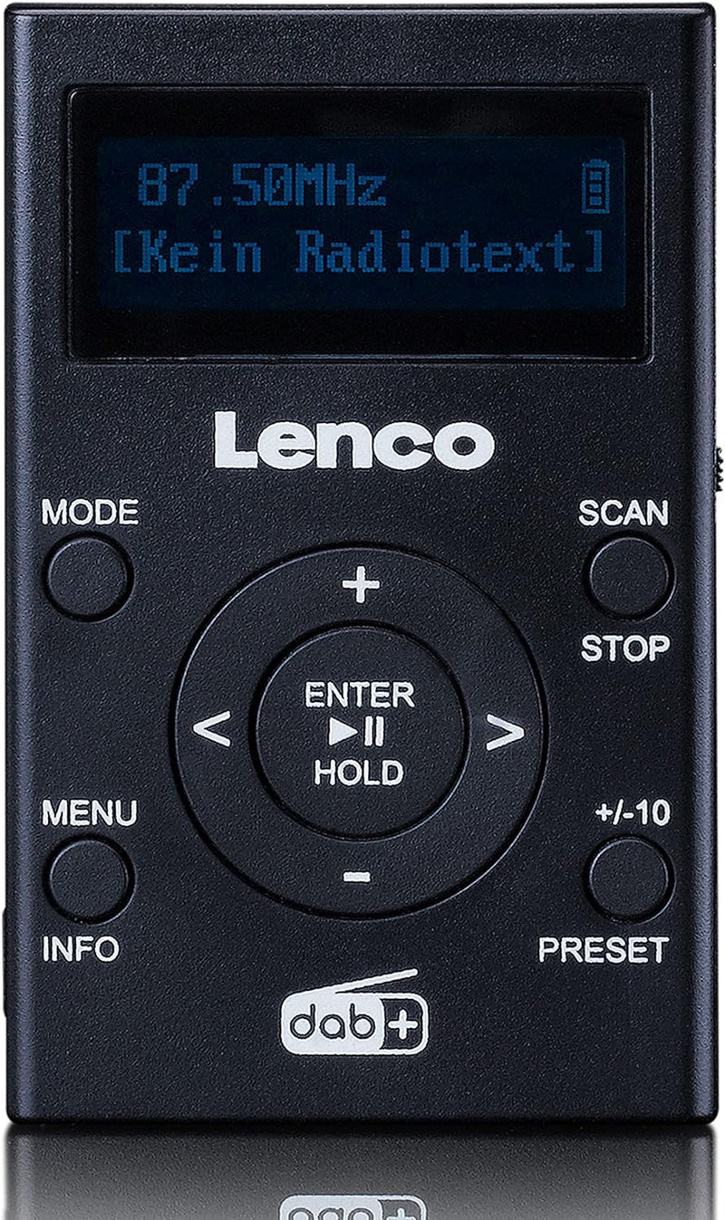 Lenco PDR-011BK DAB+/FM-Taschenradio mit MP3-Player