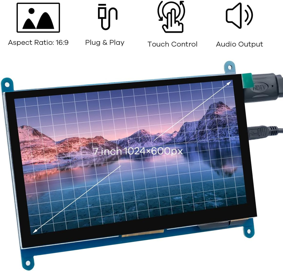 LAFVIN 7 Zoll IPS LCD Touch Screen Display Panel 1024×600 kapazitiver Bildschirm HDMI Monitor für Ra