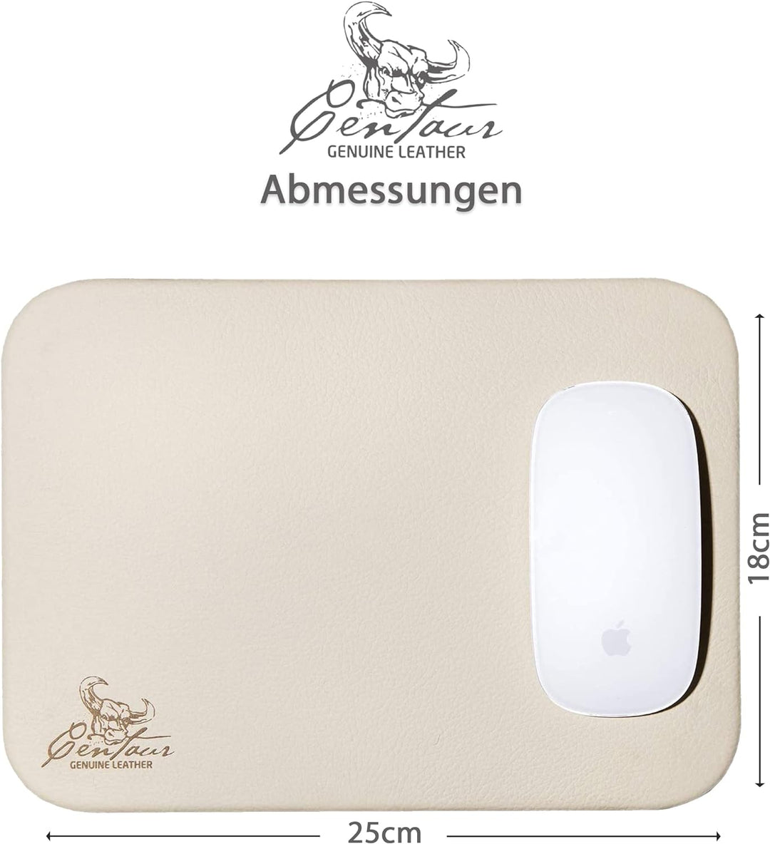 Centaur - Hochwertiges Leder Mousepad 25x18 cm (Champagner), Champagner