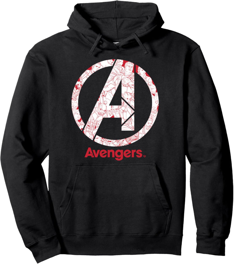 Marvel Avengers Line Art Logo Pullover Hoodie