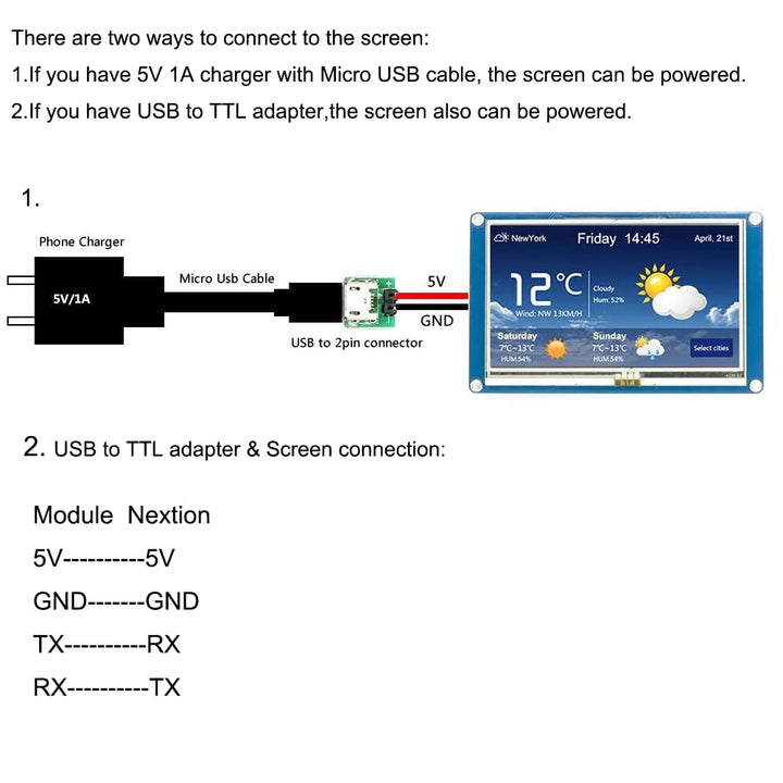 Aihasd English Nextion 4.3'' HMI TFT Touch Panel LCD Display Module Resistive Touch Screen Panel for