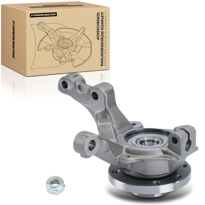 Frankberg Achsschenkel Radlagergehäuse Komplett Vorderachse Links Kompatibel mit Clio II BB CB 1.1L-