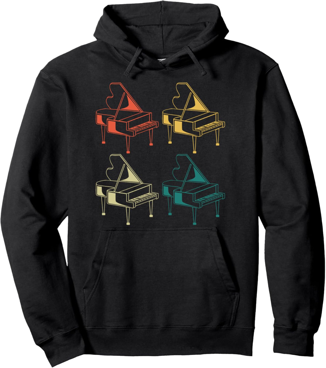 Retro Klavier Instrument Geschenk Vintage Musik Piano Pullover Hoodie