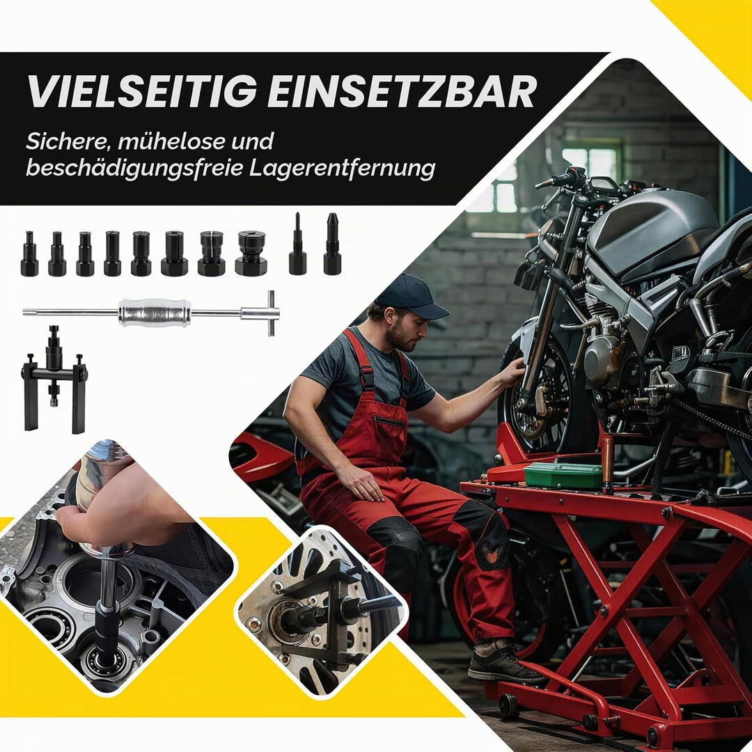 12 TLG Innenlager Abzieher 8–32 mm Kugellagerabzieher Set Motorrad, 12 Tlg