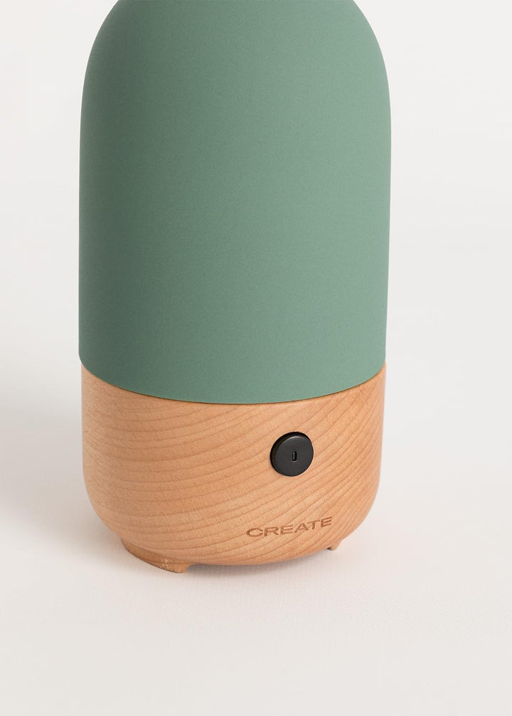 CREATE/AROMA CERAMIC/Aroma-Diffusor und Mini-Luftbefeuchter mit Beleuchtung Salbeigrün / 100ml Behäl