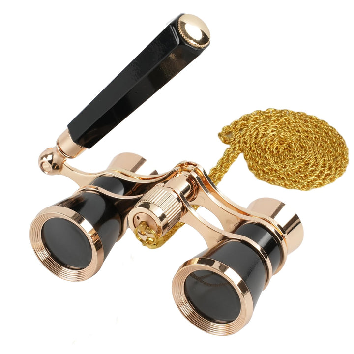 Faltbares Opernglas 3x25 Theaterglas für Damen und Mädchen, Tragbares Fernglas mit Metallkette & Auf