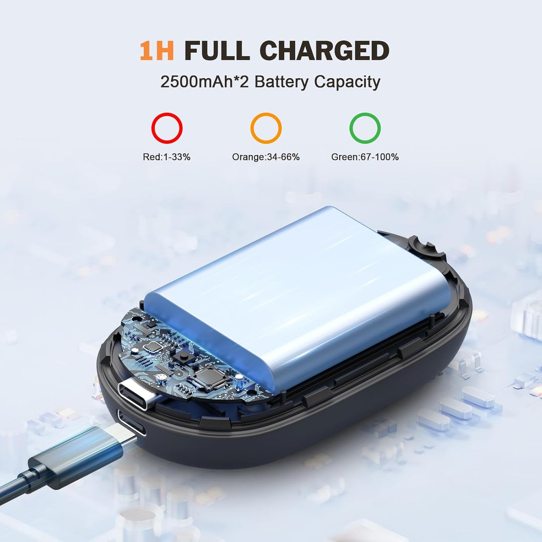 Handwärmer Elektrisch 2er-Set – Magnetisch Teilbar & Schnell Aufheizend, Wiederverwendbarer USB Tasc