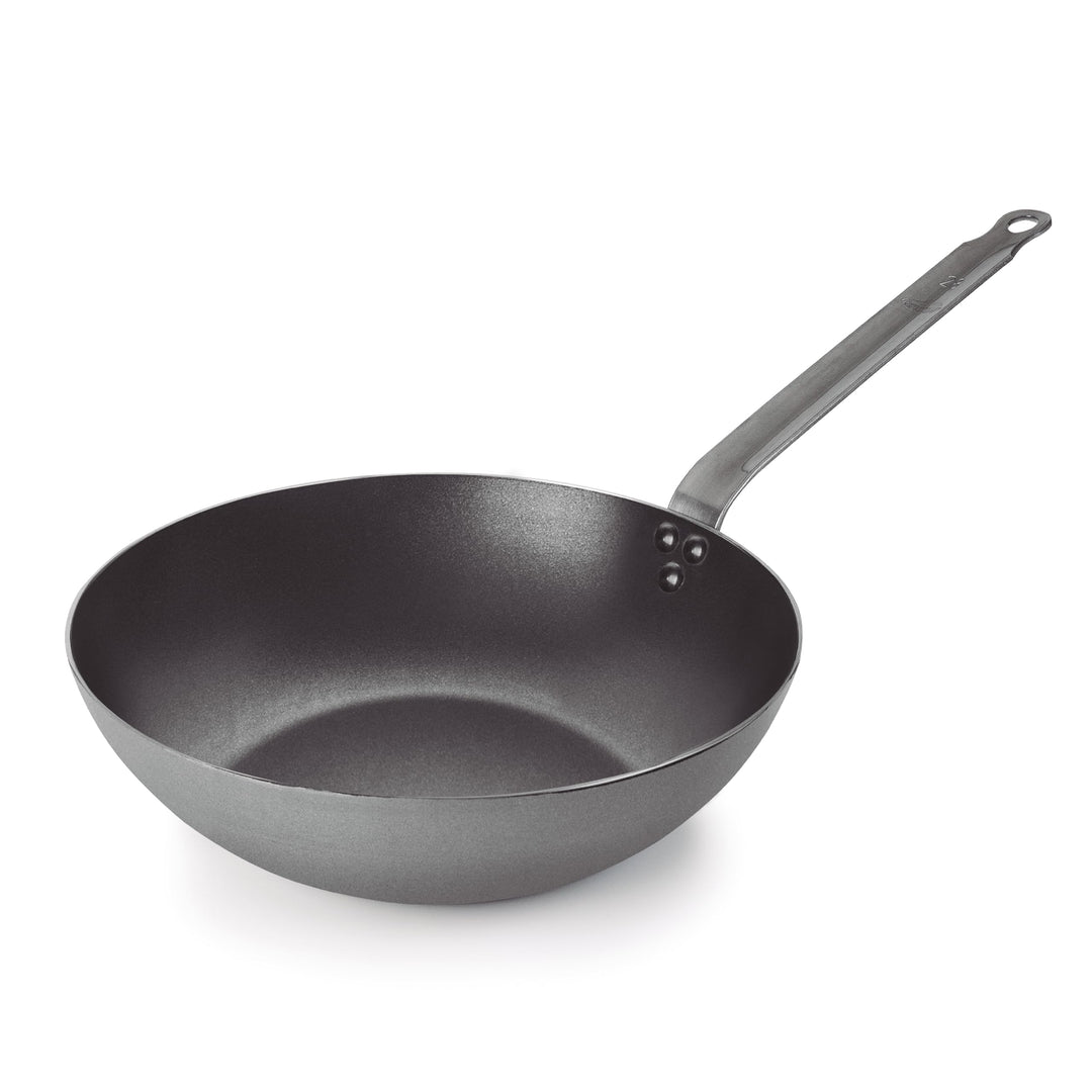 LACOR - 63233 - Wok Ferrum, Wok aus 100% natürlichem Eisen mit dreilagiger Antihaftbeschichtung, PFO