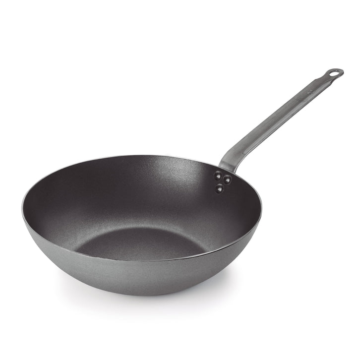 LACOR - 63233 - Wok Ferrum, Wok aus 100% natürlichem Eisen mit dreilagiger Antihaftbeschichtung, PFO