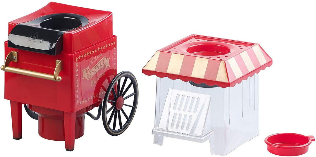 Rosenstein & Söhne Popkornmaker: Retro-Heissluft-Popcorn-Maschine, Miniatur-Rollwagen-Optik, 1.200 W