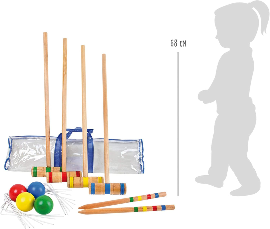 small foot 1050 Krocket-Set / Crocket Set aus Holz, Outdoorspielzeug inkl. Zubehör, 19-teilig, ab 5