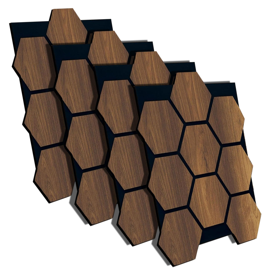 AS Country Stone® Akustikpaneele Holz | 4x Stück - 80cm x 65cm | echtes Holz | Effektive Schalldämmu