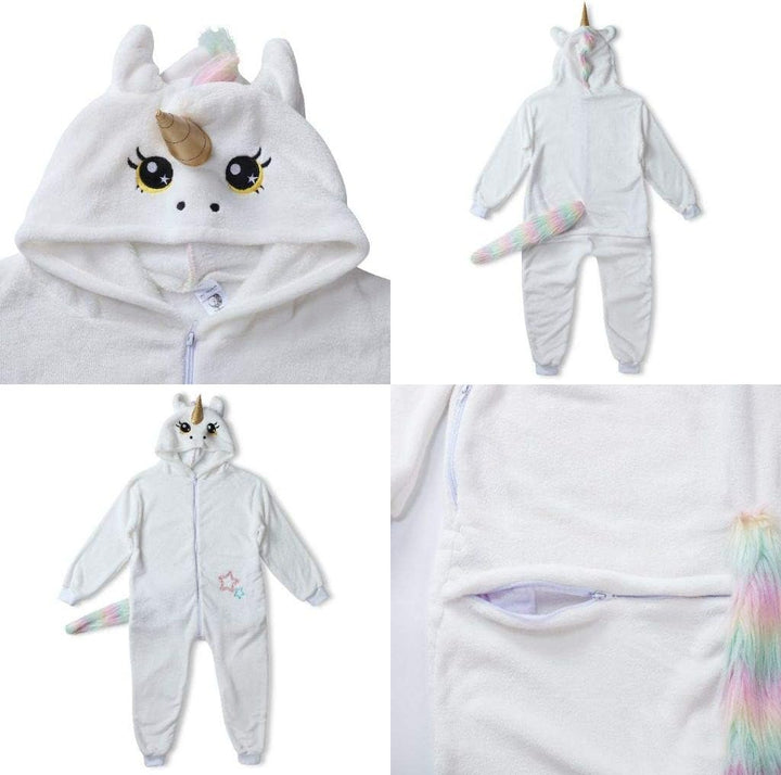 corimori - Mia das Einhorn Kinder Jungen Mädchen Onesie Jumpsuit Anzug Kostüm Verkleidung (Gr. 110-1