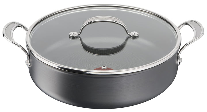 Tefal H9129943 Flache Pfanne, 30 cm, Jamie Oliver, harteloxiert, Aluminium, 5,4 Liter, Schwarz, 30 c