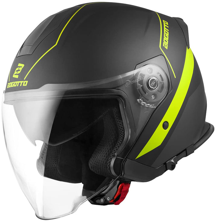 Bogotto V586 Detri Jethelm (Black Matt/Yellow,XS) XS Schwarz Matt/Gelb, XS Schwarz Matt/Gelb