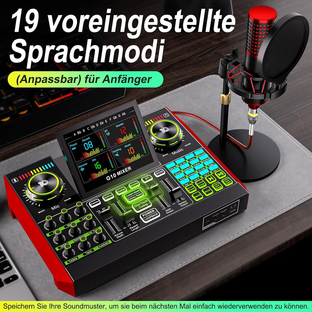 G10 Podcast Mikrofon Set mit 3,5mm Kondensatormikrofon P17