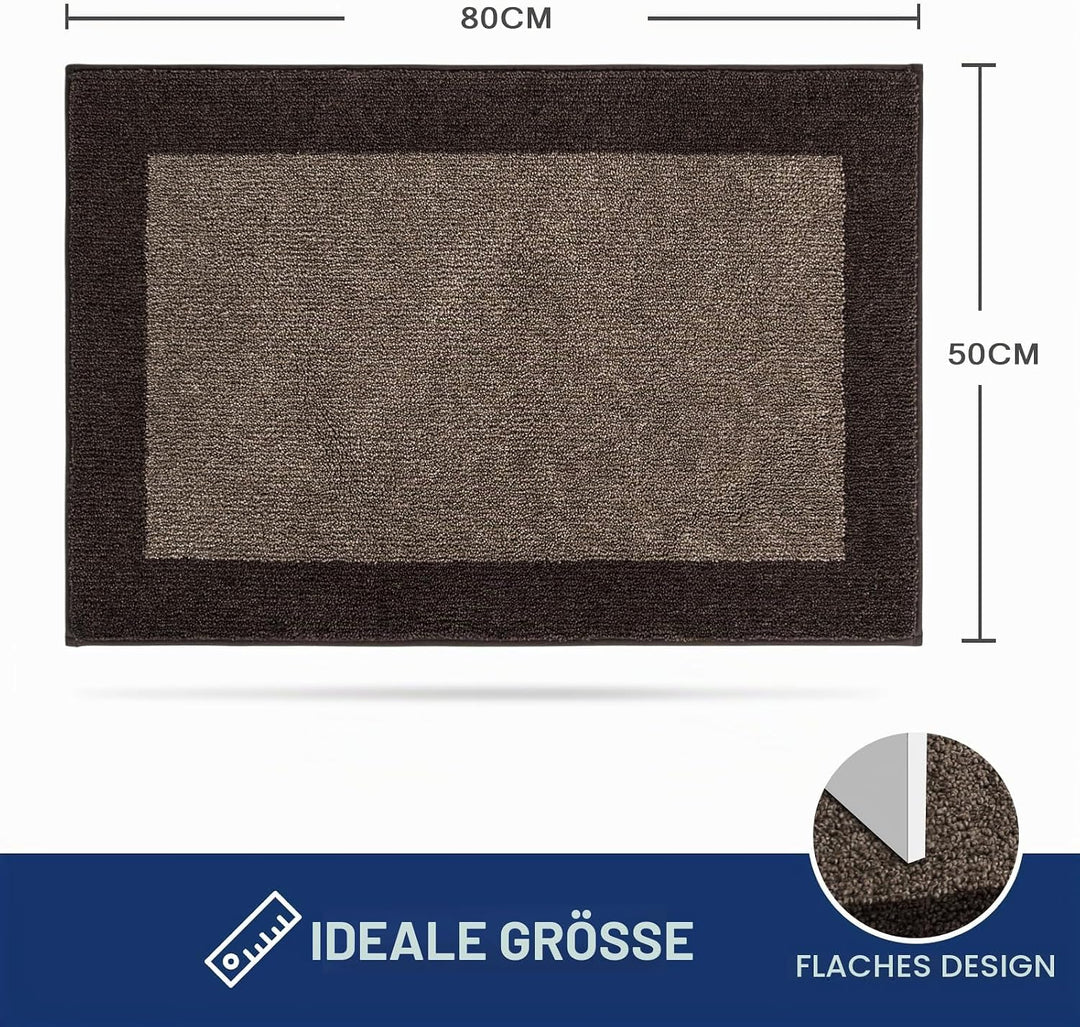 FCSDETAIL Schmutzfangmatte Innen 50 x 80 cm, rutschfeste Fussmatte, waschbar Sauberlaufmatte, absorb