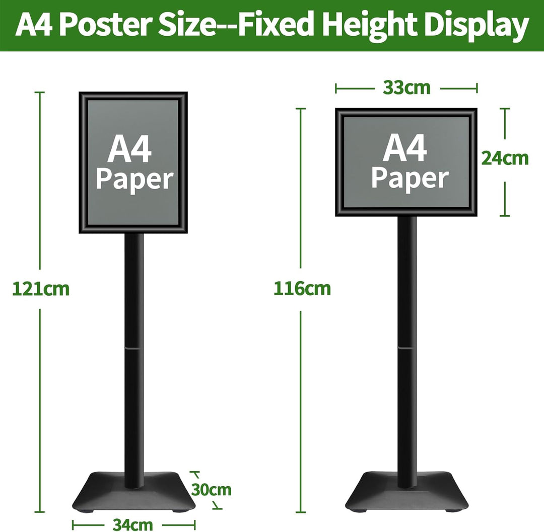 VAIIGO Heavy Duty Sign Holder Poster Stand, Adjustable Menu Display Stand Floor Standing Sign Holder