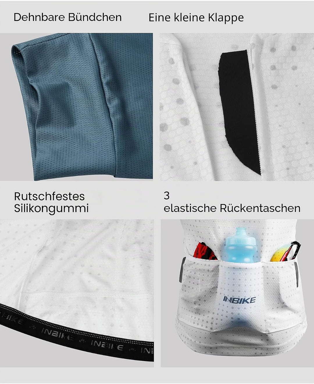 INBIKE Fahrradtrikot Herren Kurzarm Radtrikot mit Hochstretchige Elastische Atmungsaktive Schnell Tr