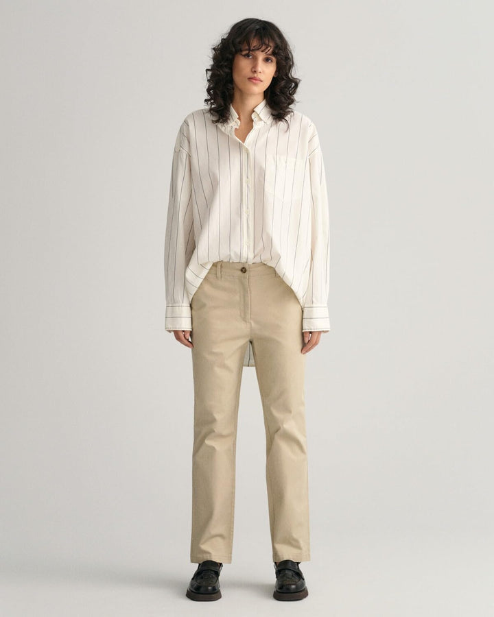 Gant Damen Klassische Hose Slim Chinos 36 Dry Sand, 36 Dry Sand
