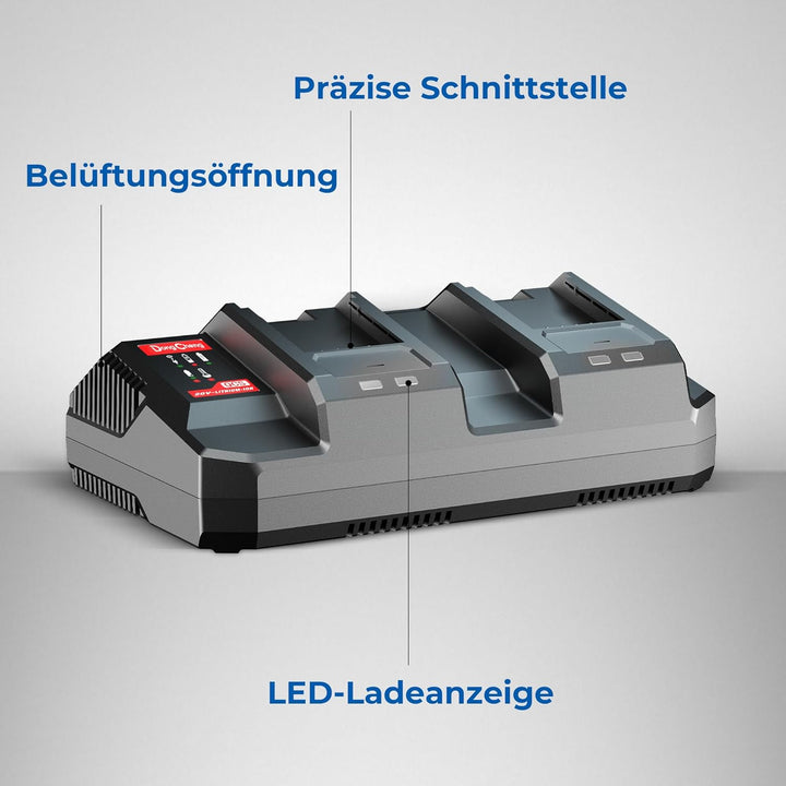 Dongcheng 18V (40V MAX) Lithium-Ionen-Akku-Doppel-Ladegerät, 1 Stunde Schnellladung, Modellnummer FF