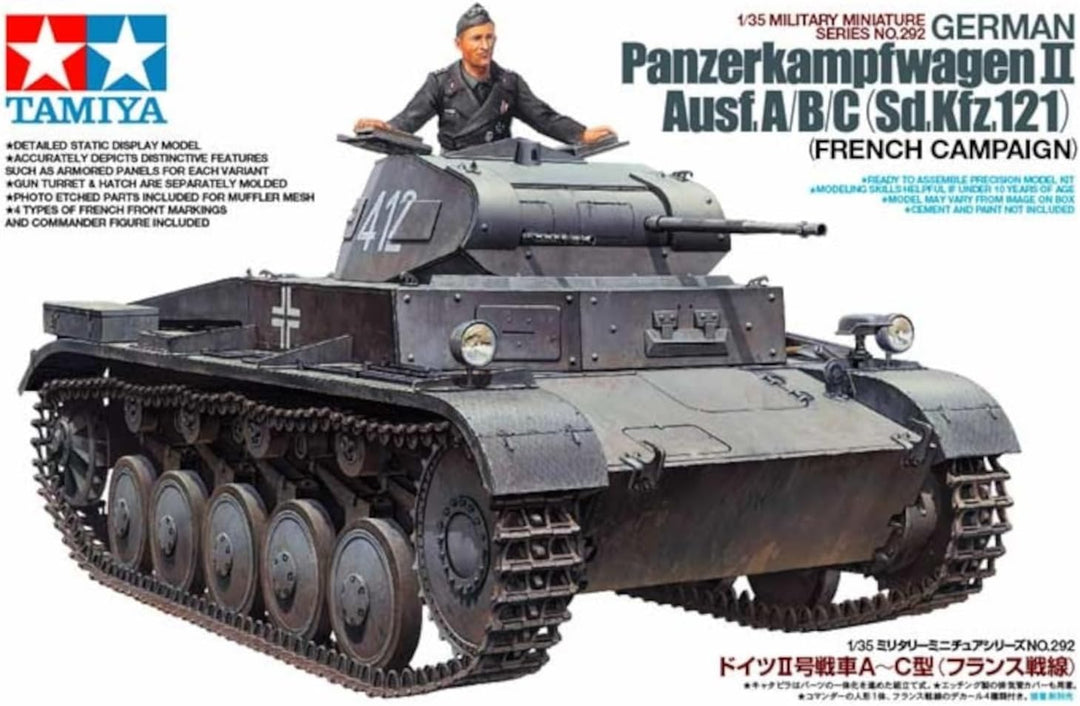 TAMIYA 300035292 300035292-1:35 WWII Deutsche Panzerkampfwagen II Ausführung A/B/C (1),originalgetre