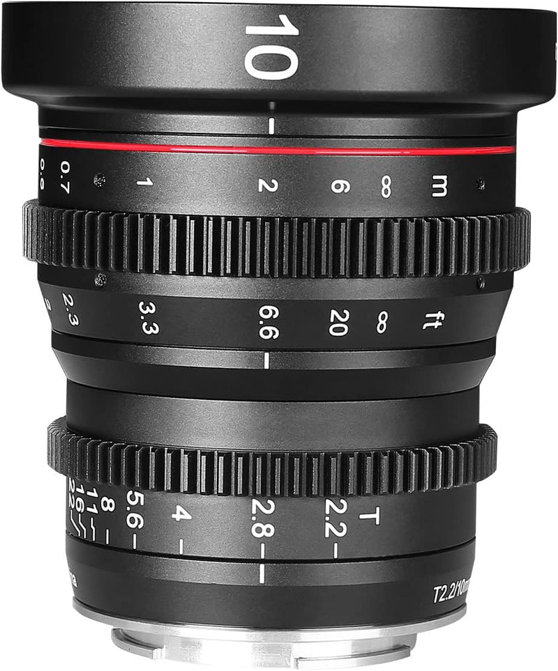 Meike 10mm T2.2 Grosse Blende Manueller Fokus Geringe Verzerrung APS-C S35-Format Mini Prime Cine-Ob