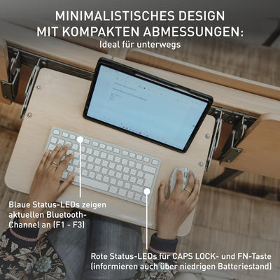 CHERRY KW 7100 Mini BT, Kompakte Multi-Device-Tastatur mit 3 Bluetooth-Kanälen, US-Internationales L