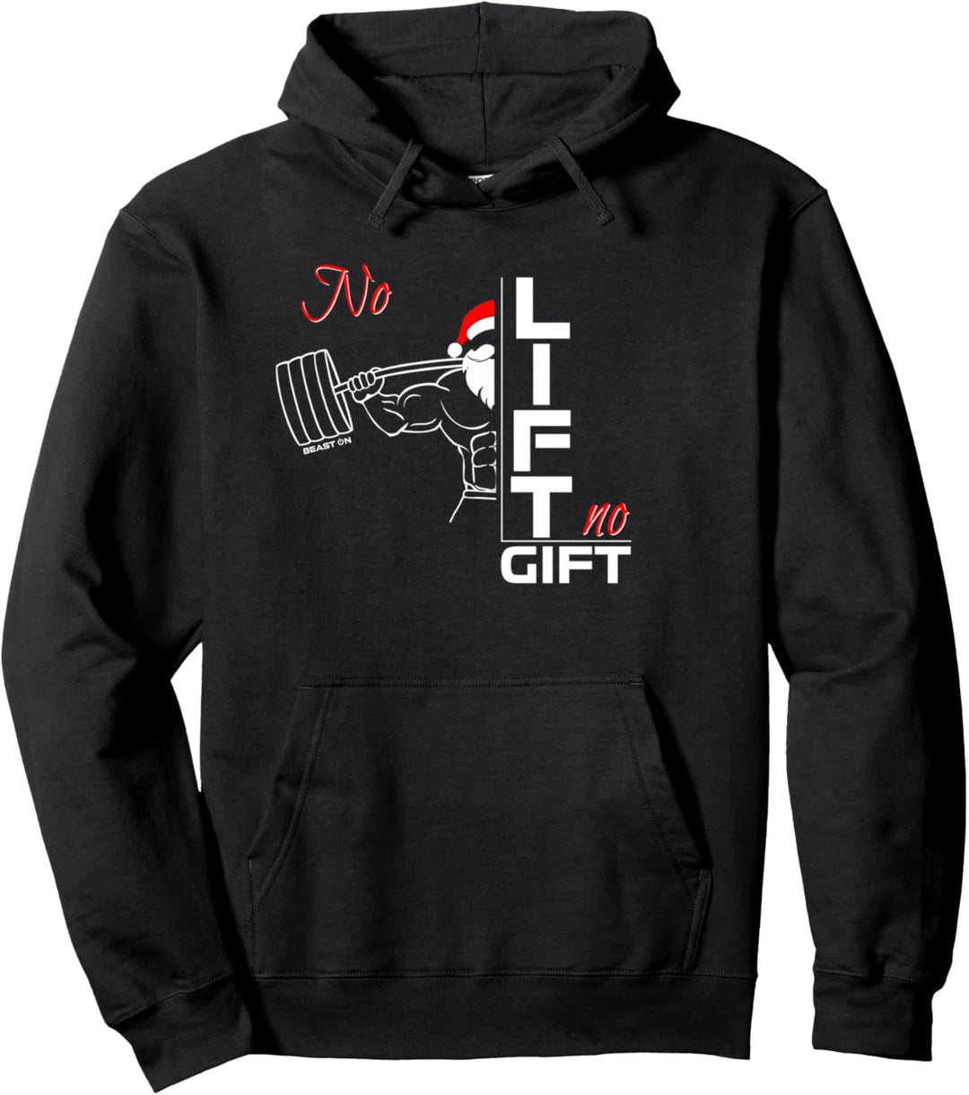 No Lift no Lustige Fitness Weihnachten Gym Sprüche Trainings Pullover Hoodie