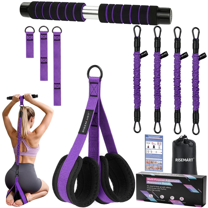 Multifunktionales Zugseil für Fitness, Abnehmen, Workout, Yoga Violett, Violett