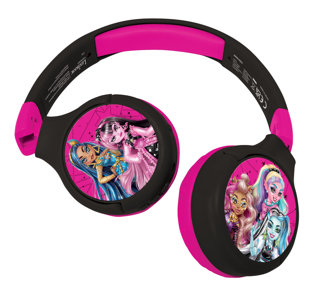 Lexibook, Monster High, 2-in-1 Bluetooth & kabelgebundene Kopfhörer mit Mikrofon und Steuertasten, f