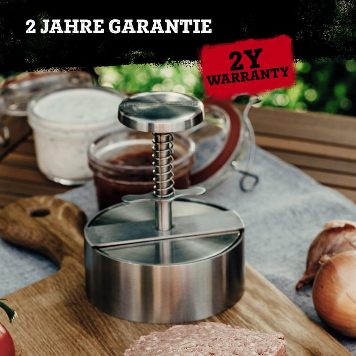 FMProfessional Burgerpresse für leckere Hamburger by Fackelmann – Hamburgerpresse mit 100g - 400g Pa