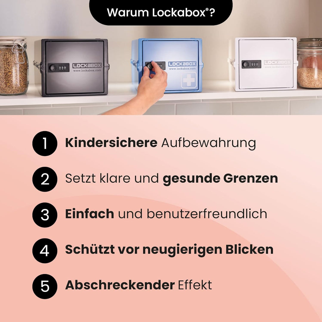 Lockabox One™ | Kompakte Abschliessbare Box aus Polycarbonat mit Zahlenschloss für mehr Sicherheit z