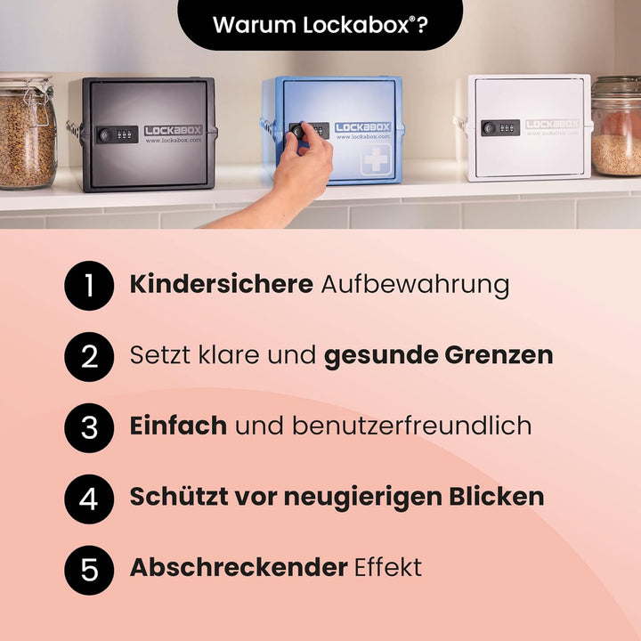Lockabox One™ | Kompakte Abschliessbare Box aus Polycarbonat mit Zahlenschloss für mehr Sicherheit z