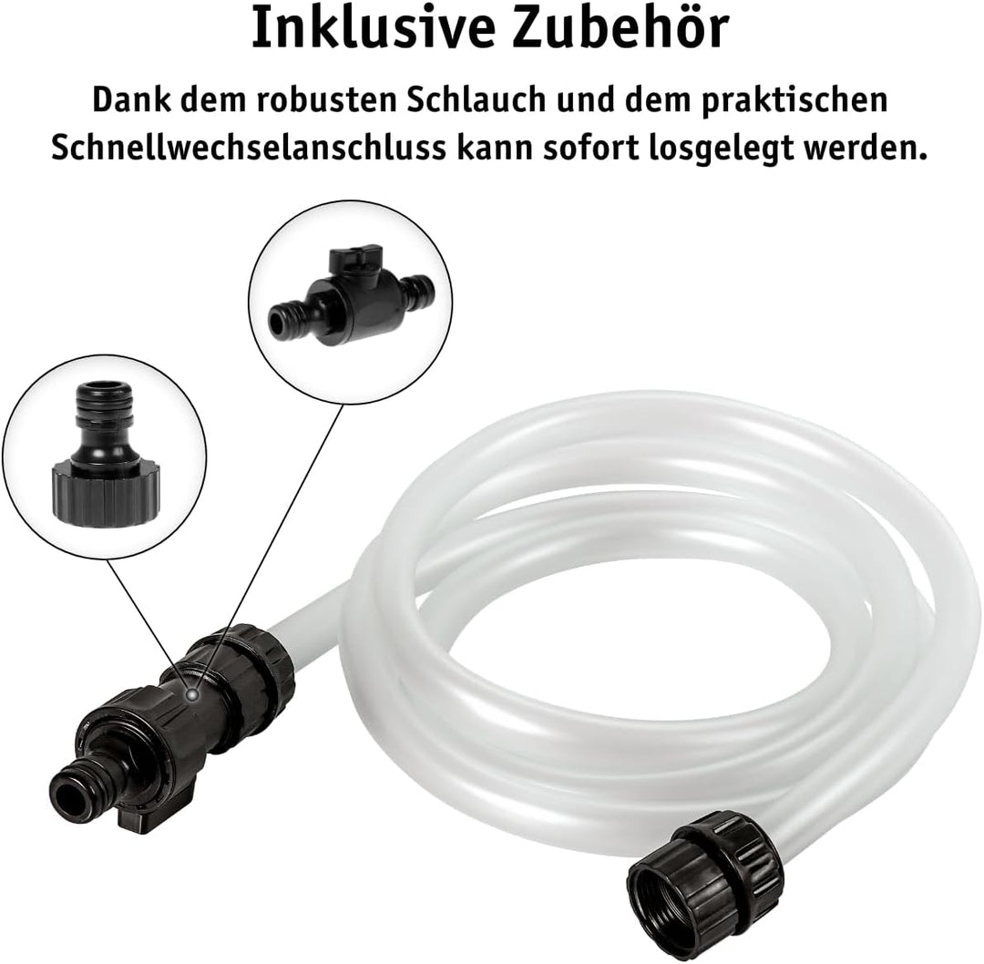 WALTER- Li-Ion Akku-Klarwasserpumpe 20V, Förderhöhe 12 m, Fördermenge 3500 l/h, mit eingebautem 4000