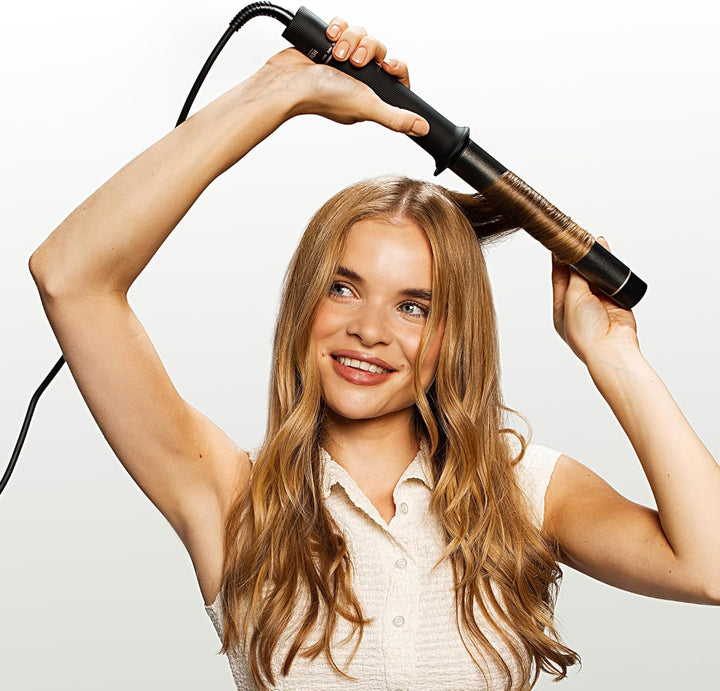REVAMP Effortless Curls Extra Langer Lockenstab 32mm - Lockenstab lange Haare – Lockenstyler mit Arg