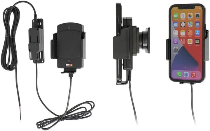 Brodit Gerätehalter 719300 Made IN Sweden mit Ladefunktion Qi Ladung - universell einsetzbar Schwarz