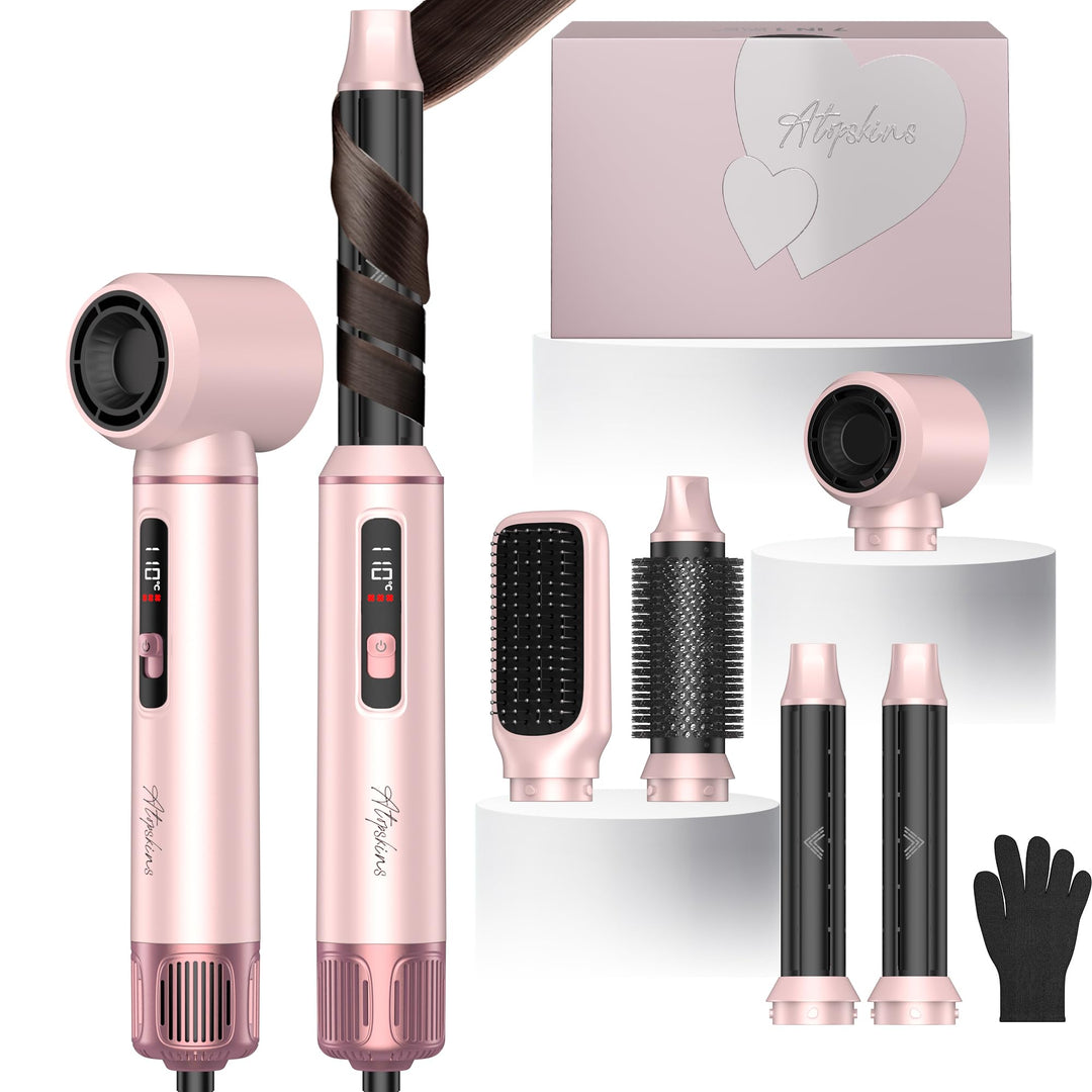 Atopskins Hair styler 5 in 1 Airbrush Haarstyler Air Styler mit LCD-Bildschirm und 3 Wärmeeinstellun