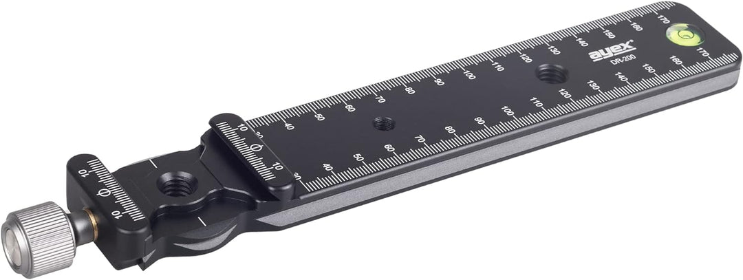 ayex Einstellschlitten, Makroschiene mit Klemme und Schraubkopf DR-200, Für DSLR-Kameras und Stativk
