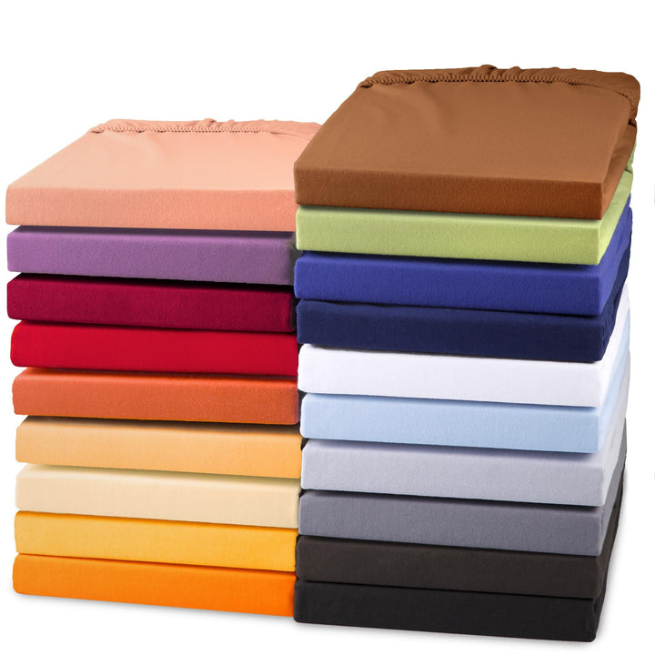 aqua-textil Exclusiv Spannbettlaken 200x220-220x240 cm Natur Jersey Baumwolle 230g/qm Spannbetttuch