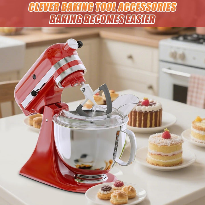 Pouring Shield und Silikon-Paddelmixer, flacher Schlägel für KitchenAid Kippkopf, Standmixer, 4,5 &