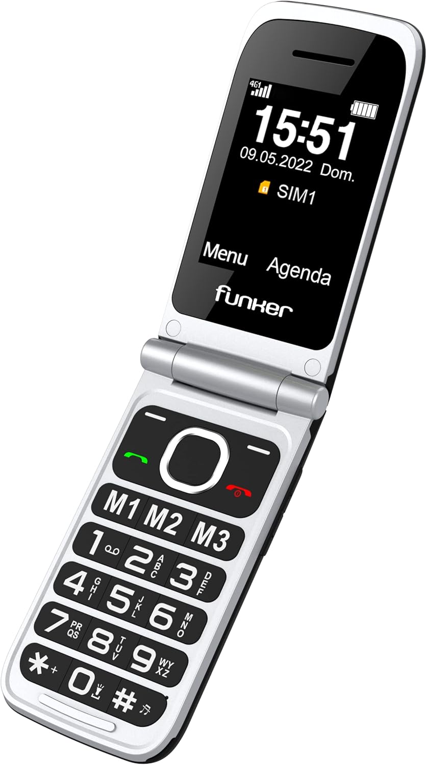 Funker C250 Comfort 4G - Klapphandy 4G für Senioren, Tasten und grosse Tasten, einfach zu bedienen,