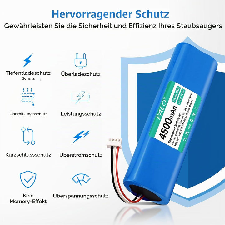 CITYORK 4500mAh 14,4 V Li-ion Ersatz Akku für Ecovacs Deebot N8, N8+, N8 Pro, N8 Pro+, N5 Home, Akku