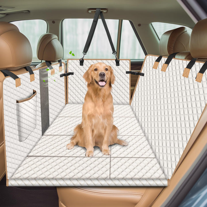 Hundedecke Auto Rückbank Fester Boden - 4 Stabile Platten Hundedecke Rücksitzbank mit Harter Unterse